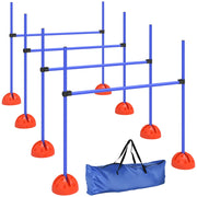 Set Agility per Cani 4 Pezzi ¨C Xylo ¨C con 4 Ostacoli e Borsa da Trasporto, Blu