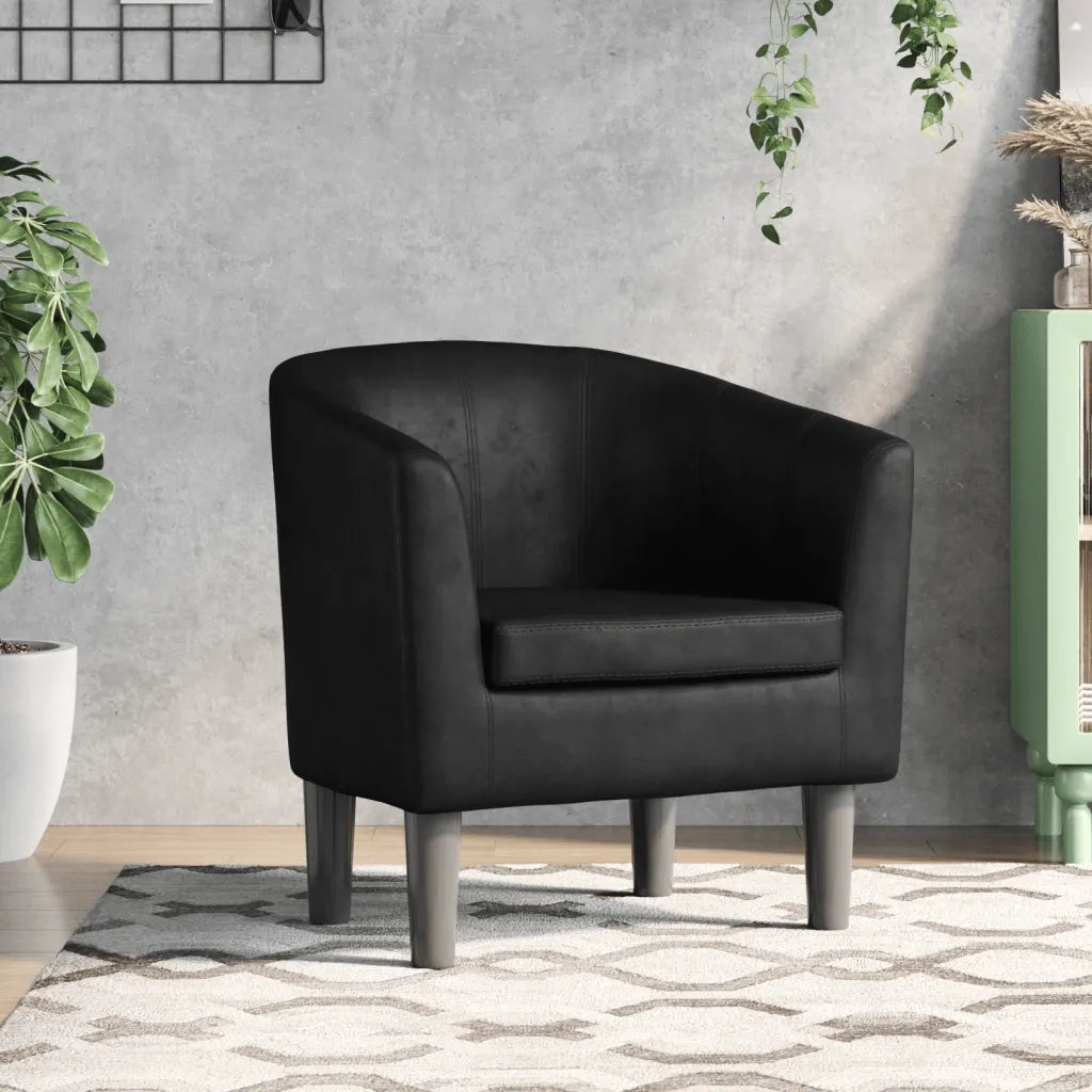 Divano Sedia-Poltrona Cabriolet Nera in Similpelle 532661