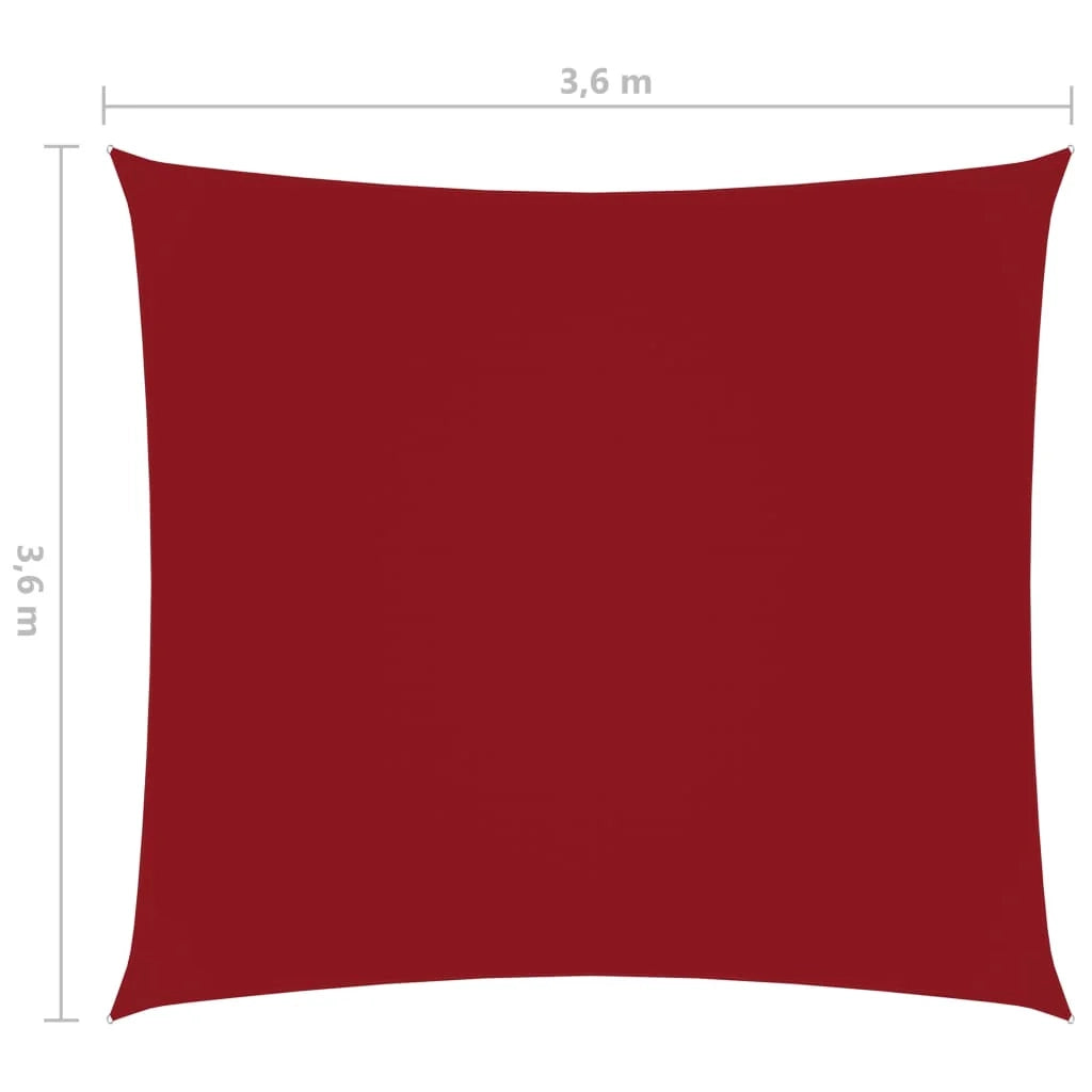 Vela ombreggiante/ombrellone quadrato in tessuto Oxford 3,6 x 3,6 m rosso 02_0009480