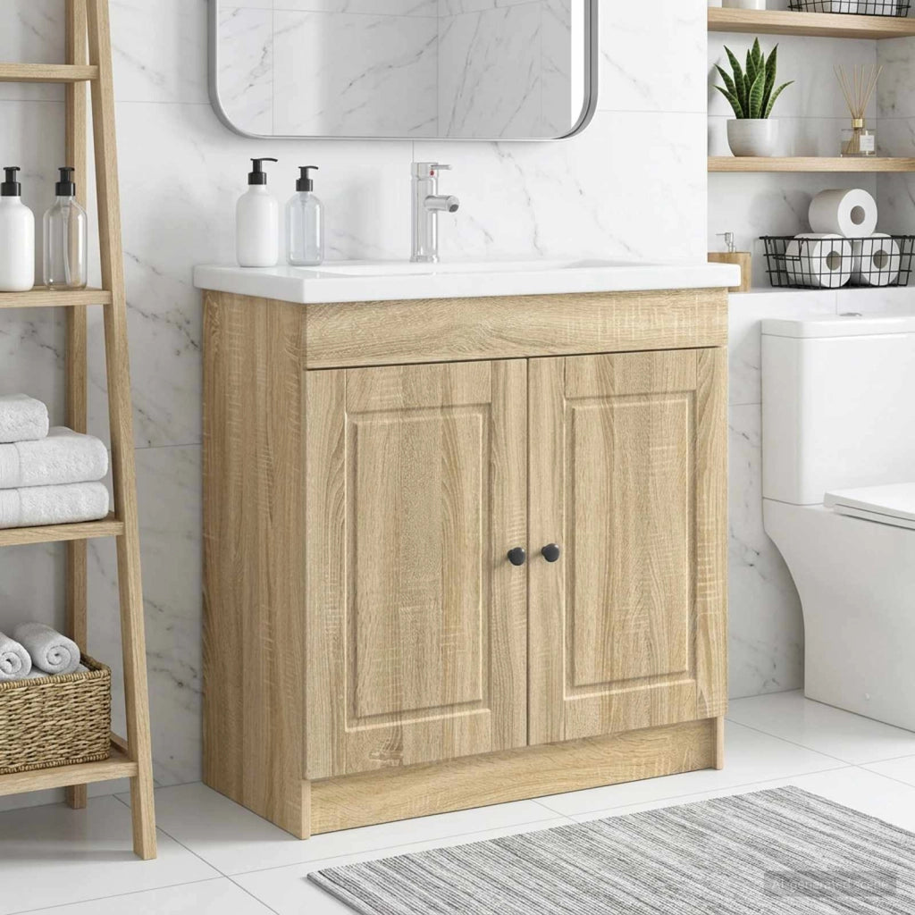 Mobiletto da bagno sotto il lavello Rovere Sonoma 890076