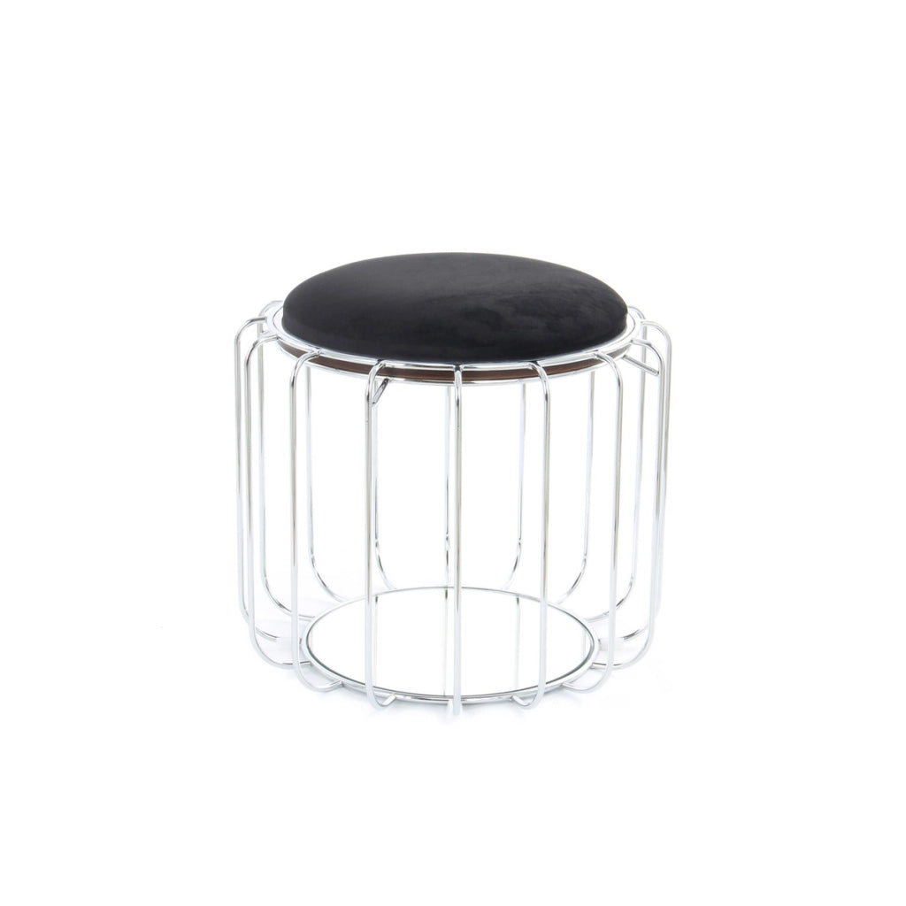 Tavolino e pouf trasformabile Comfortable 110 nero e argento