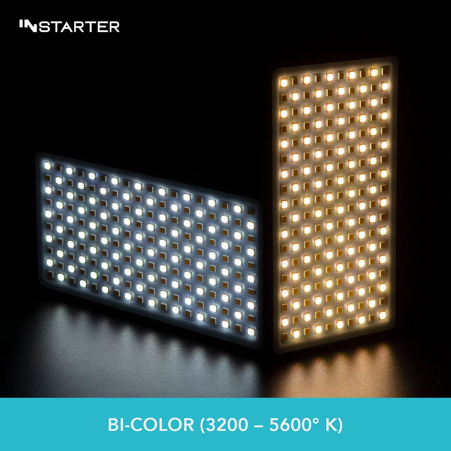 Instarter LED video light & camera light bi-color in formato tascabile I Potente 12 W come luce streaming dimmerabile e luce per cellulare I Batteria ricaricabile da 2 ore per foto