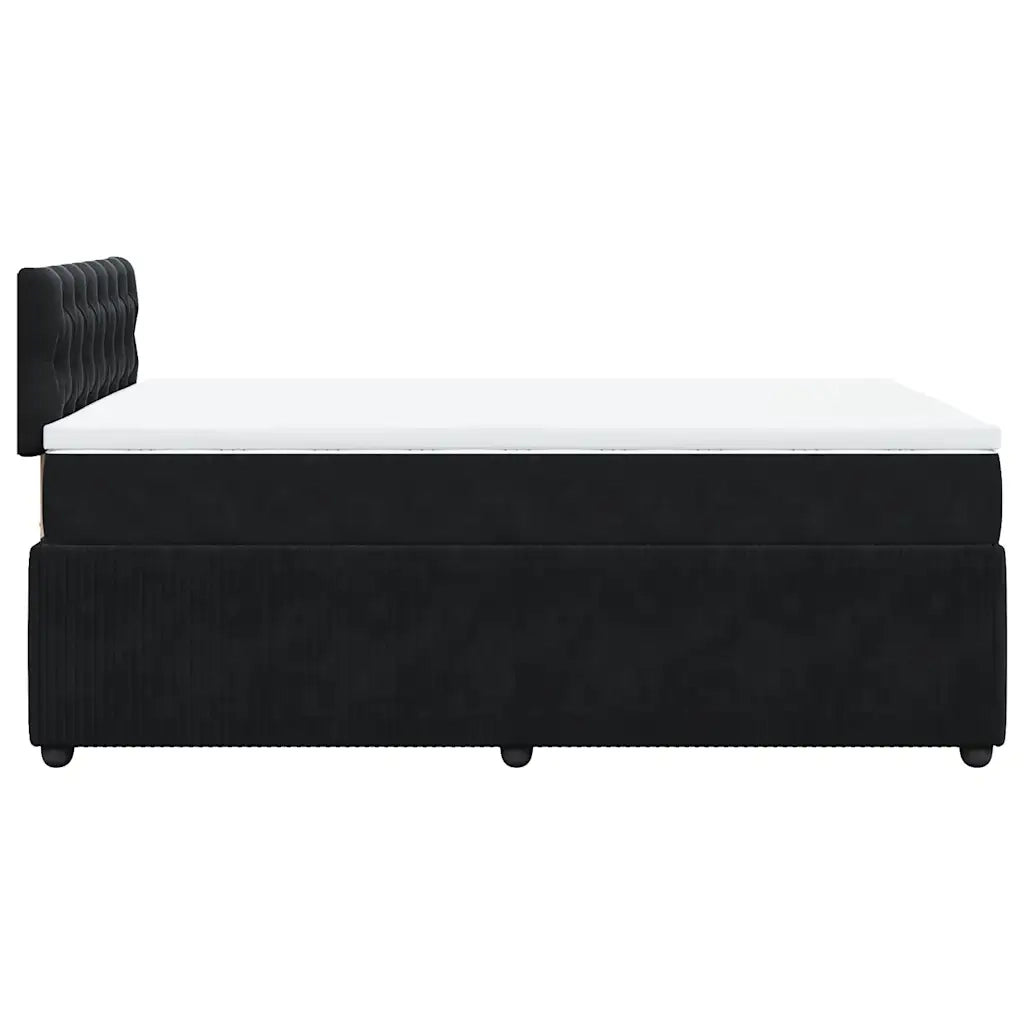 Giroletto a Molle con Materasso Nero 120x200 cm in Velluto 3287718