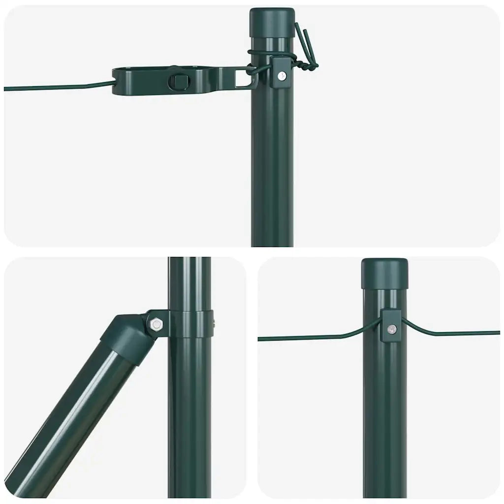 Palo della recinzione 7 pz Verde Acciaio CFW8026685