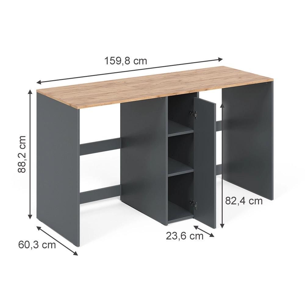 Vicco Mobile lavatrice Antracite/Rovere dorato 159.8 x 88.2 cm con 3 scomparti