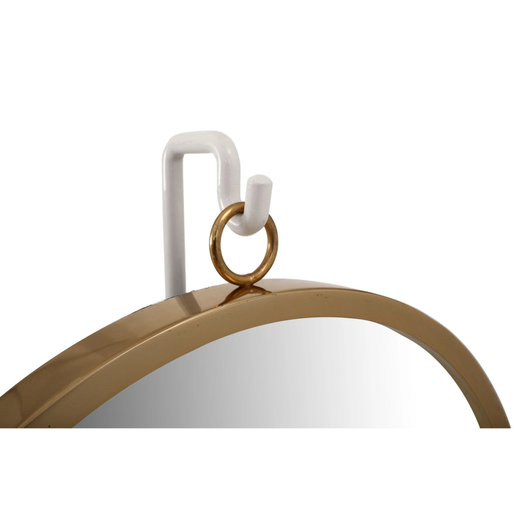 Specchio da tavolo Eleganca in metallo bianco e oro