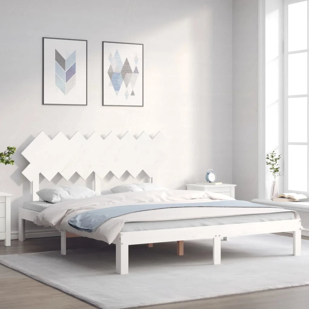 Giroletto senza Materasso Bianco 160x200 cm Legno Massello Pino 3193737