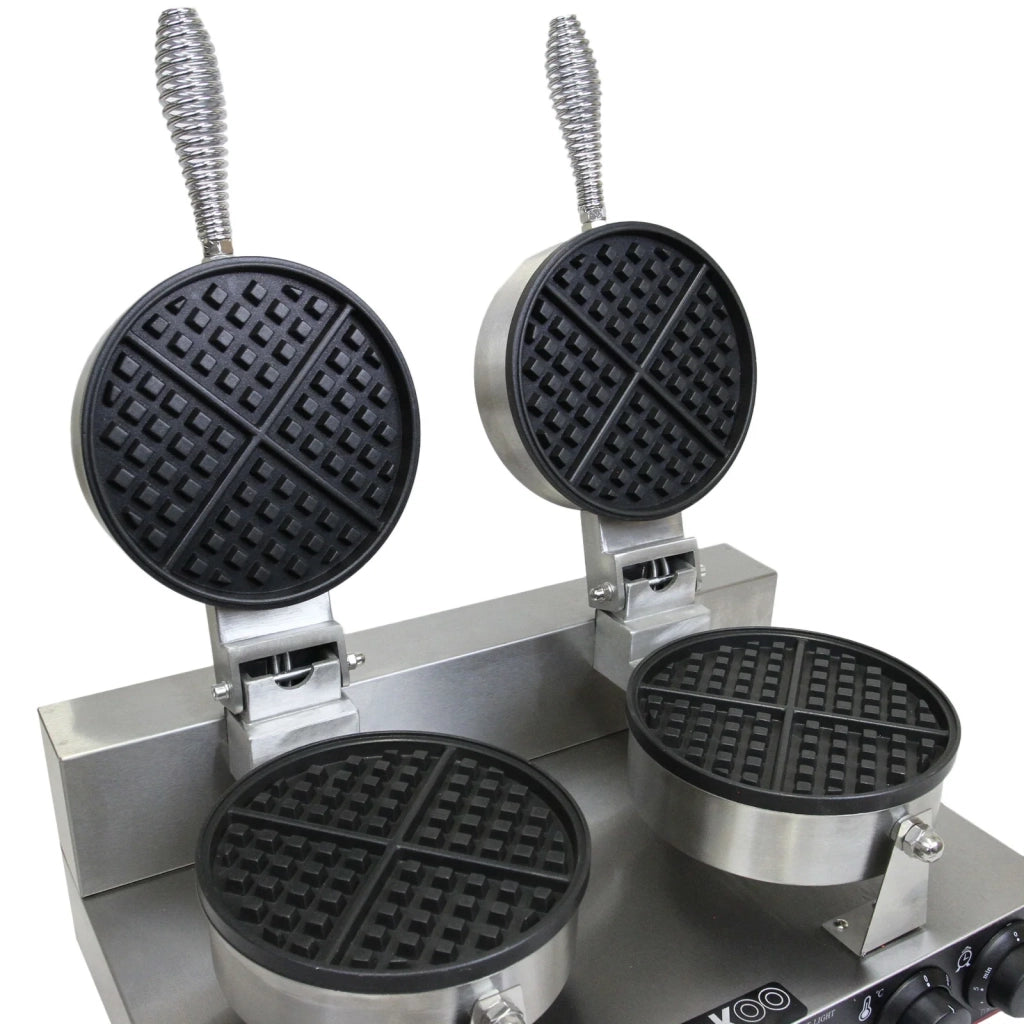Piastra Doppia per Waffle e Cialde Belga Professionale Antiaderente 220V 1000W