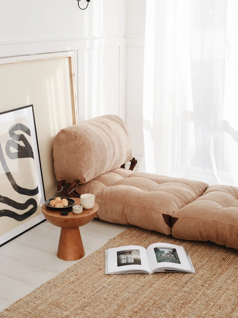 Poltrona-letto in tessuto "Fold" - 80 x 60 x 70 cm - Marrone