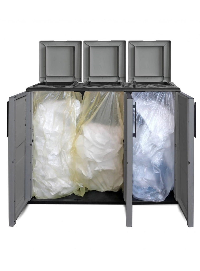 Contenitore per Rifiuti Arko, Pattumiera Capacità 330 (110 per Sacco) Made in Italy, 102x37x84h cm Grigio