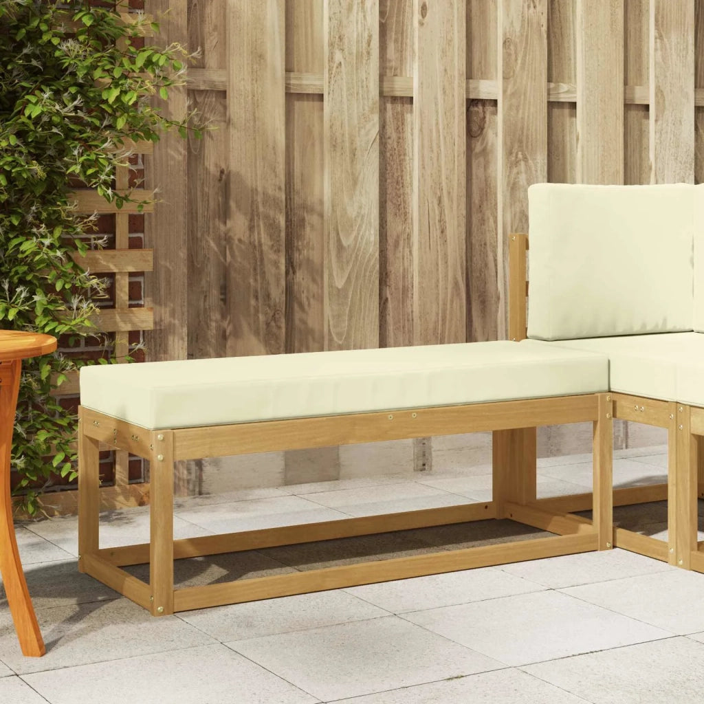 Sedia da giardino-Panca da esterno con cuscino Bianco 592177