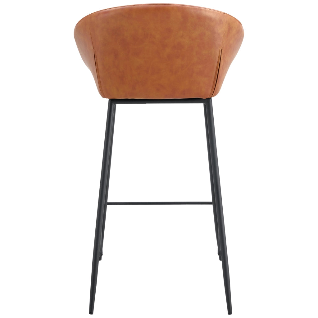 Set di 2 sgabelli da bar ACHILLE in similpelle cognac