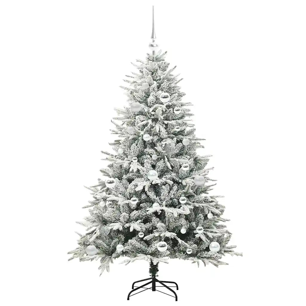 Albero di Natale Artificiale Pre-illuminato con Set di Palline