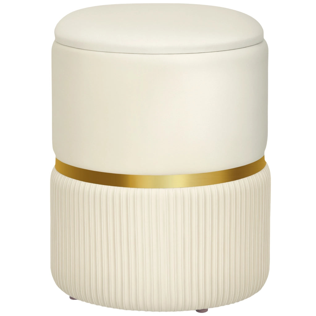 Pouf con ripostiglio in velluto ¨C zephmum ¨C 36x36x44 cm beige