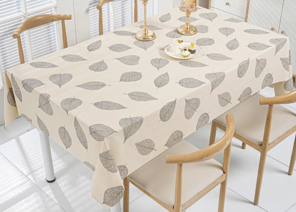 Tovaglia Antimacchia Idrorepellente PVC Proteggi Tavolo Maniva Glitter D1 Foglie - 140x140 - Foglie D1