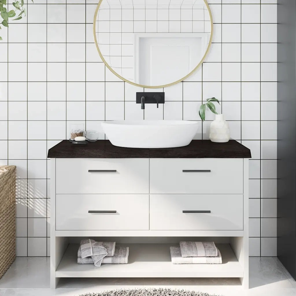 Piano Bagno Marrone Scuro 120x60x(2-6)cm Legno Trattato CFW8451950