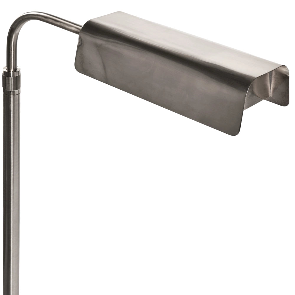 Lampada da terra con base in acciaio argentato, regolazione dell'altezza, stile moderno, interruttore on/off, stile glamour