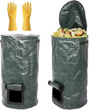 Borse di compost - compostabili e riciclabili per fermentazione organica - eliminazione rifiuti per giardino e cucina - compostare con guanto - 2 pezzi 45x80cm