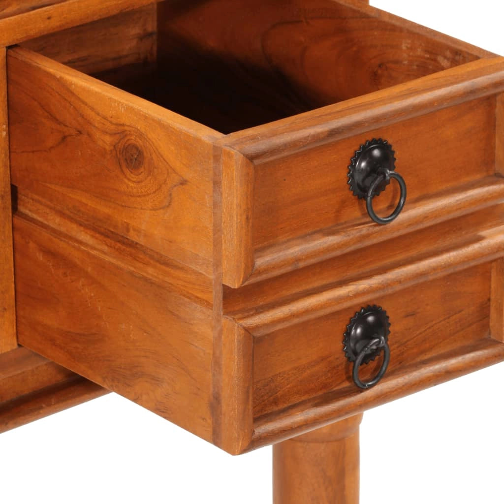Scrivania tavolo postazione di lavoro scrivania per computer mobile da studio con cassetti 110 x 50 x 76 cm legno massello di acacia marrone 02_0023463