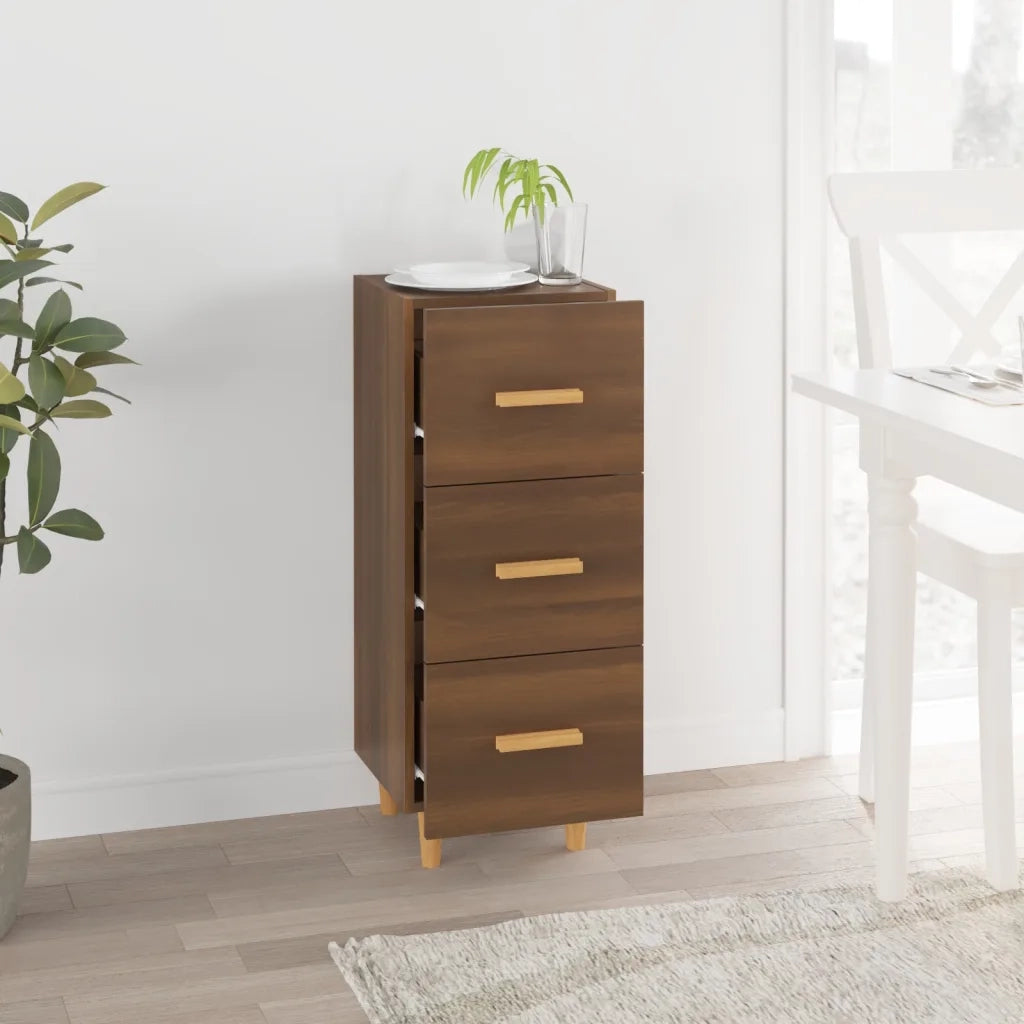 Credenza Rovere Marrone 34,5x34x90 cm in Legno Multistrato 817410