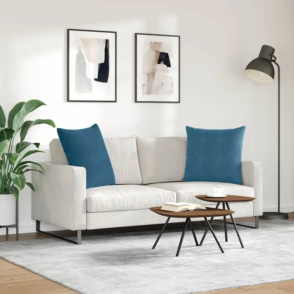 Cuscini da Divano 2 pcs Blu 60 x 60 cm Tessuto in Cords 42014013