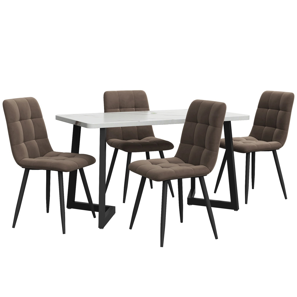 Gruppo tavolo e sedie 117x68 cm; set moderno; MDF; marrone