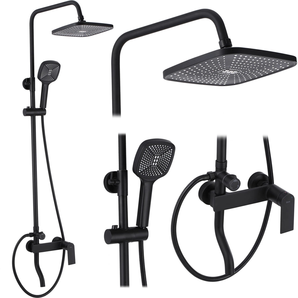 Set Doccia Rea Storm Black Matt