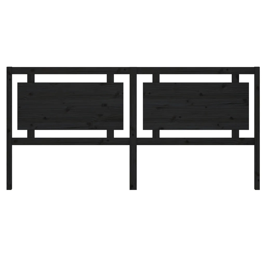 Testiera per Letto Nera 205,5x4x100cm in Legno Massello di Pino cod mxl 34968