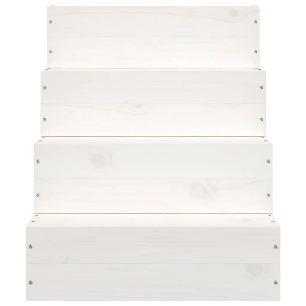 Scala per Animali Bianca 40x49x47 cm in Legno Massello di Pino cod mxl 46952