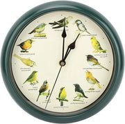 Orologio da Parete da 10 Pollici con Disegno di Casa degli Uccelli - Orologio Analogico Silenzioso per Bagno, Giardino, Cucina - Orologio Decorativo da Parete con Chiamate degli Uccelli e Musica di Natale - Orologio a Batterie per Salotto - Verde