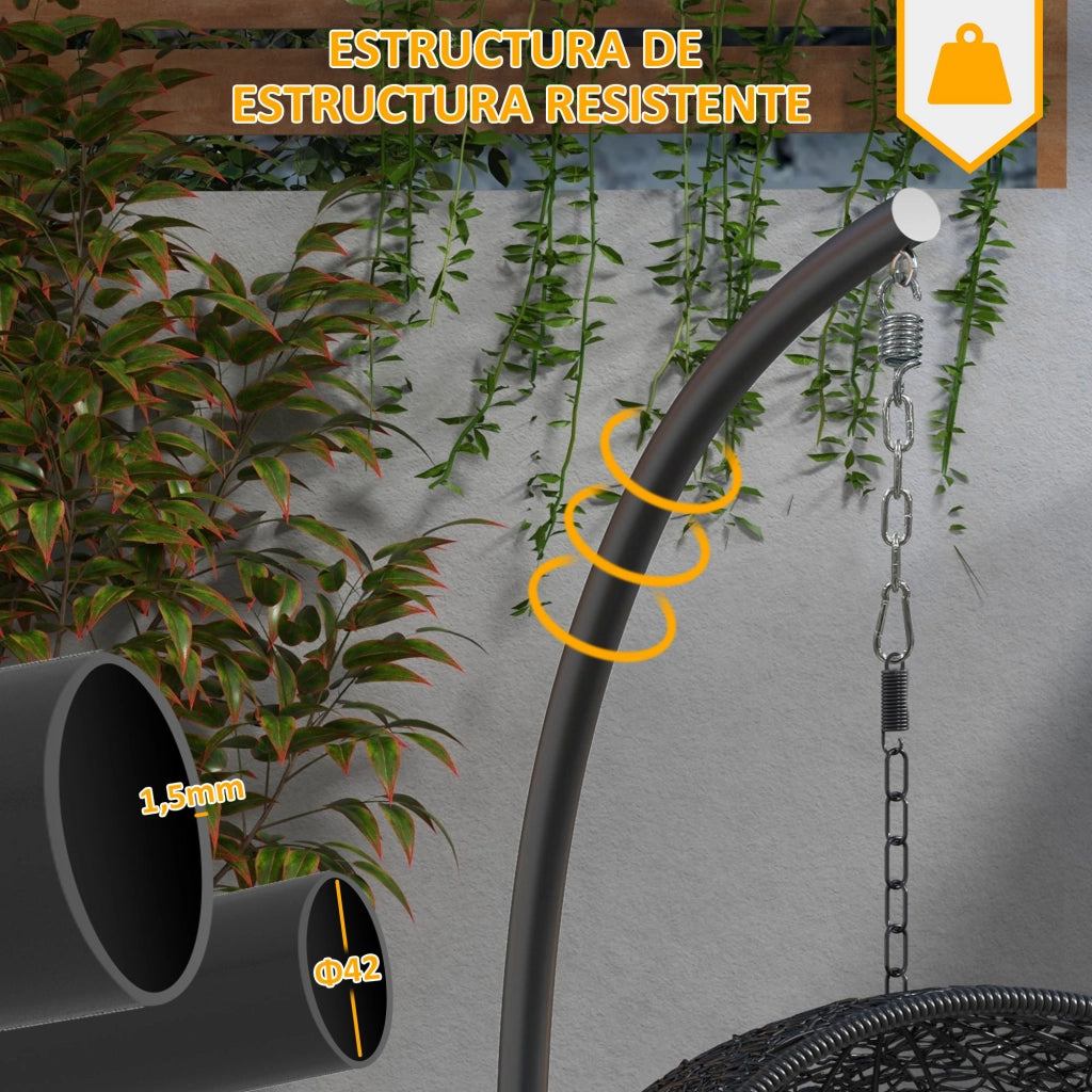 Sedia a dondolo con base ¨C zephmum ¨C metallo nero ?102x195 cm