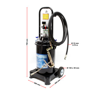 Ingrassatore ad aria compressa professionale carrellato con serbatoio da 12 litri