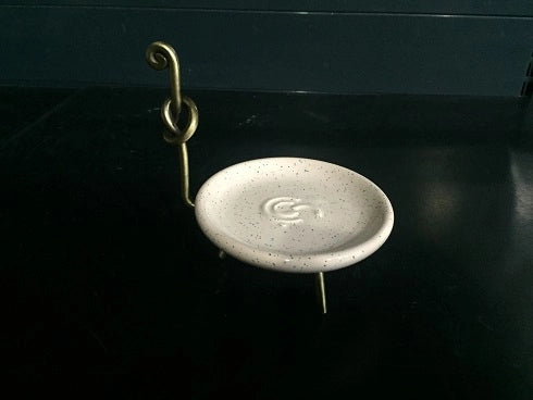 Porta Sapone Appoggio Retro Bronzo Rosa Puntinato - Capannoli