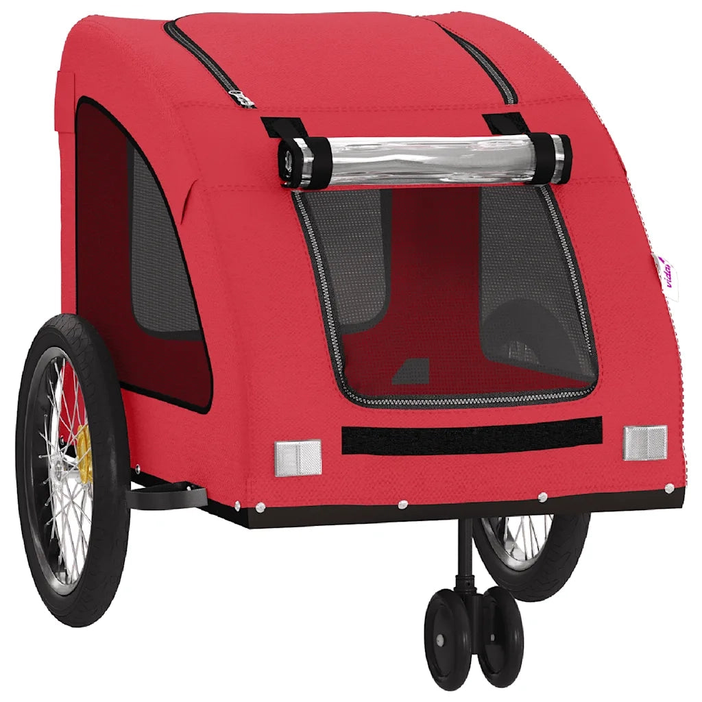 Rimorchio da Bici per Animali Rosso Oxford e Ferro CFW7676707