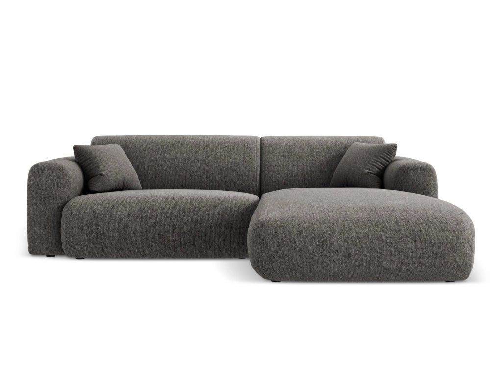 Cosmopolitan Design - Divano angolare destro "Nolio" 4 posti in ciniglia grigio 