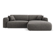 Cosmopolitan Design - Divano angolare destro "Nolio" 4 posti in ciniglia grigio 