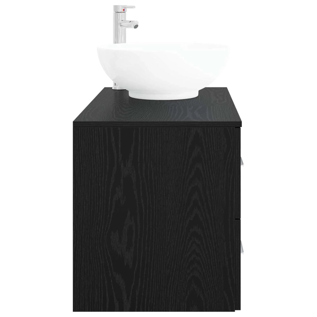 Set di mobili per il bagno 2 pz Rovere Nero 3403993