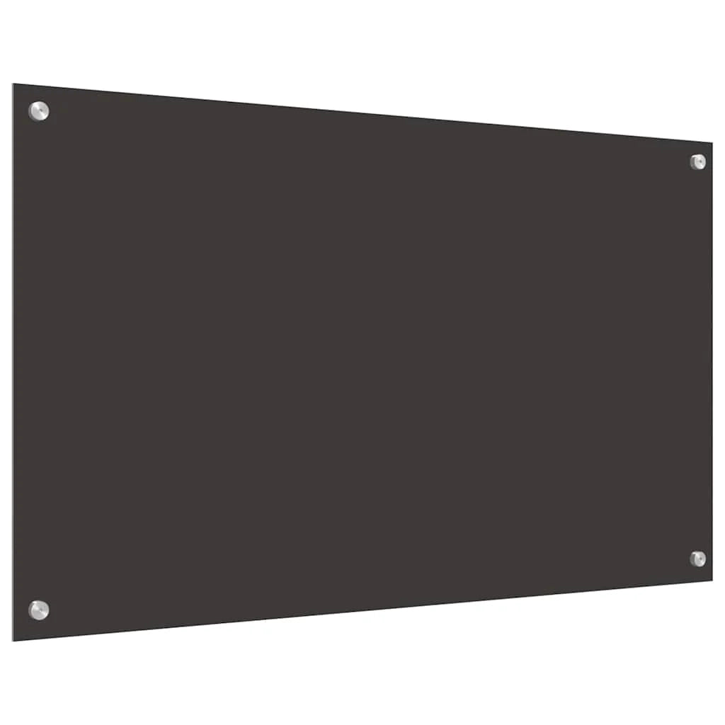 Set di 2 paraschizzi moderni per cucina 100 x 60 cm resistenti al calore design minimalista vetro temperato grigio scuro 02_0056249