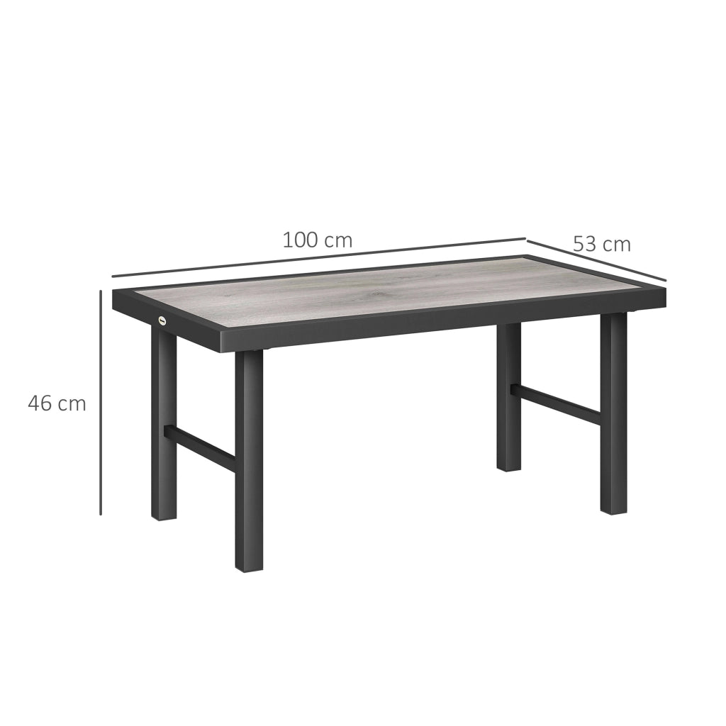 Tavolino da giardino rettangolare ¨C zephmum ¨C nero, metallo, 100x52x46 cm