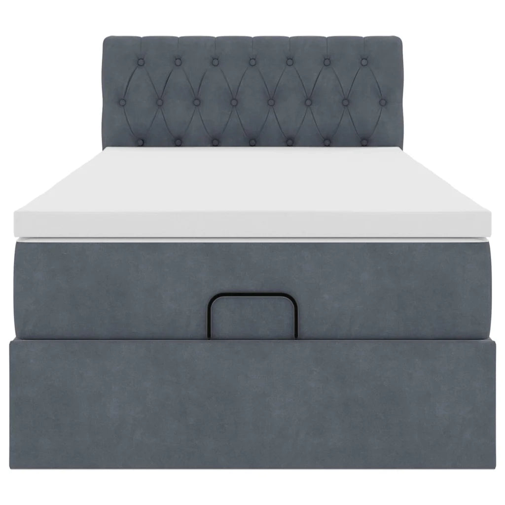 Struttura Letto Pouf con Materasso 90x190 cm in Velluto 3311814