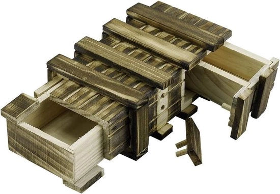 Cassa da regalo in legno magica con cassetto segreto e contenitori di archiviazione aggiuntivi - souvenir per ricordo di nozze