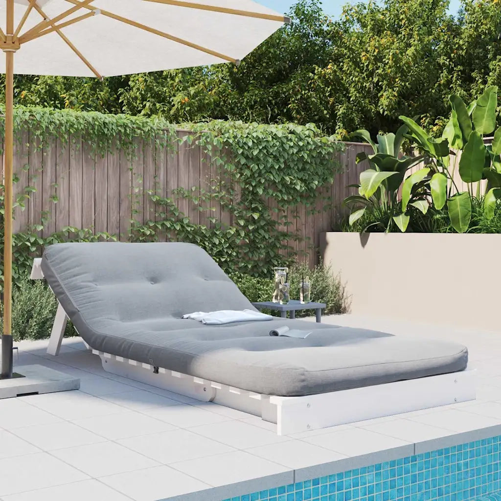 Divano letto | Sof¨¤ letto | Letto singolo Futon con Materasso Bianco 80x206x11cm Legno Pino