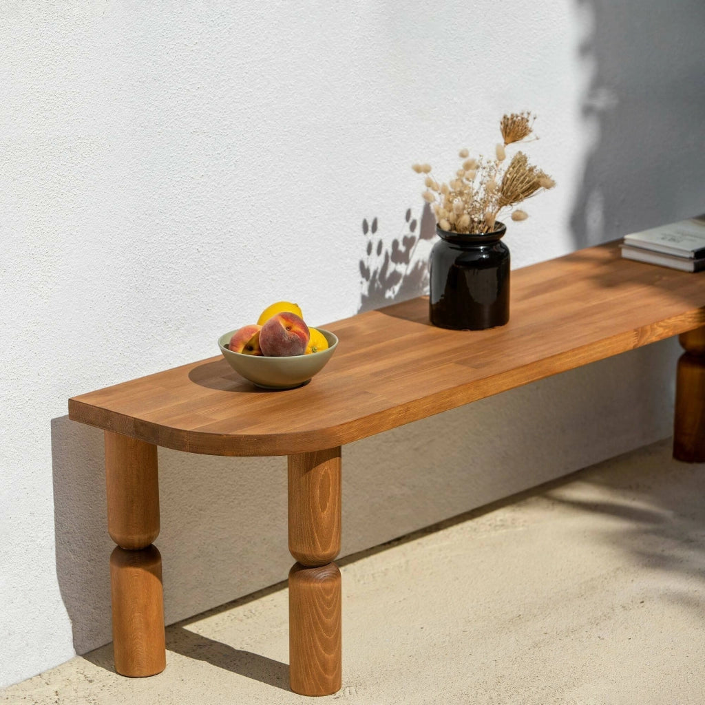 Mobile porta TV Fengshen, Credenza da soggiorno, Armadio basso per TV, Base parete attrezzata, 140x35h40 cm, Quercia