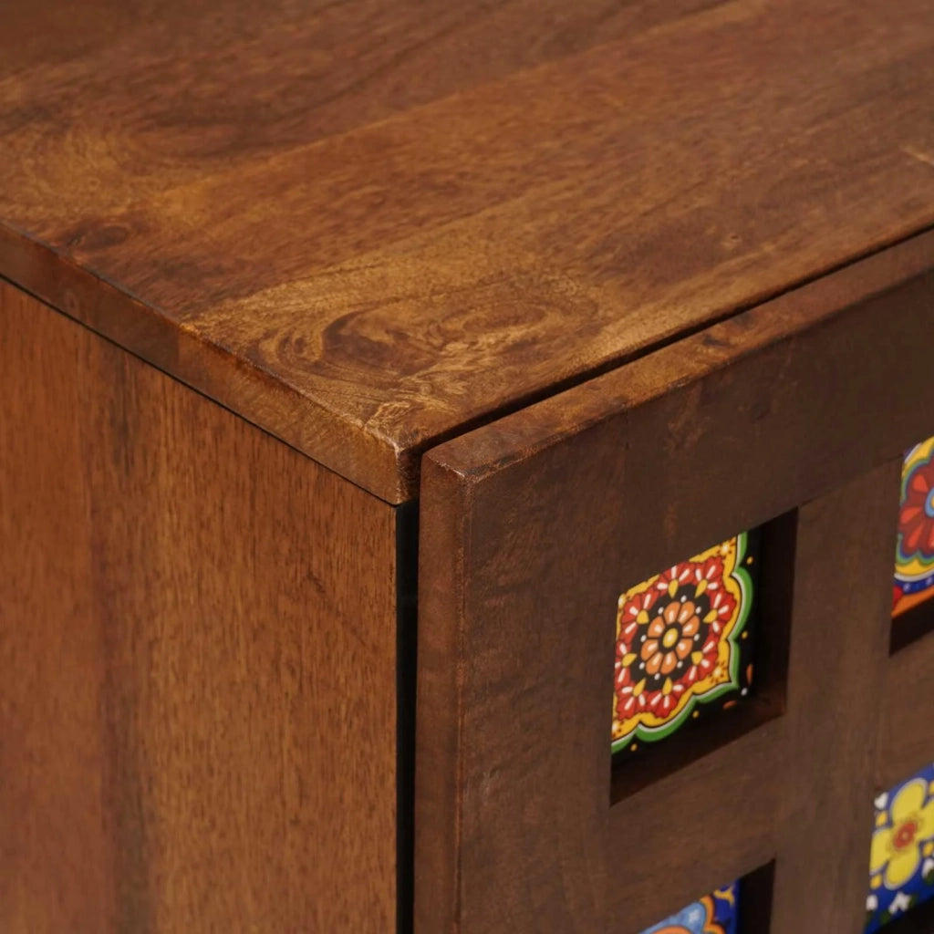 Credenza con porta Noce 40 x 33 x 75 cm Legno di mango massello 4018248