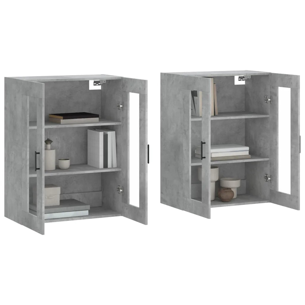 Armadietti a Parete 2 pz Grigio Cemento in Legno Multistrato CFW3972374