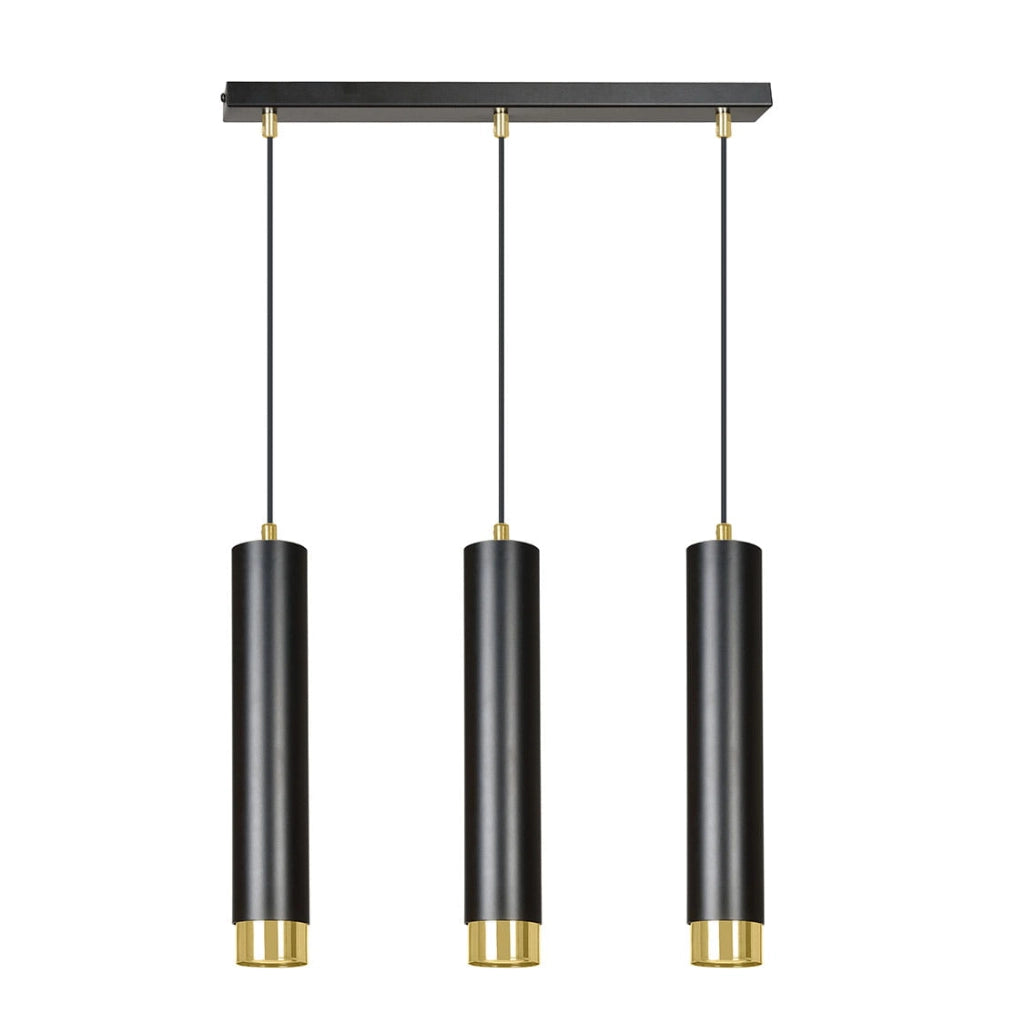 Lampadario Emibig KIBO 3 3xGU10 nero oro regolabile