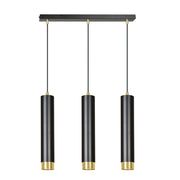 Lampadario Emibig KIBO 3 3xGU10 nero oro regolabile