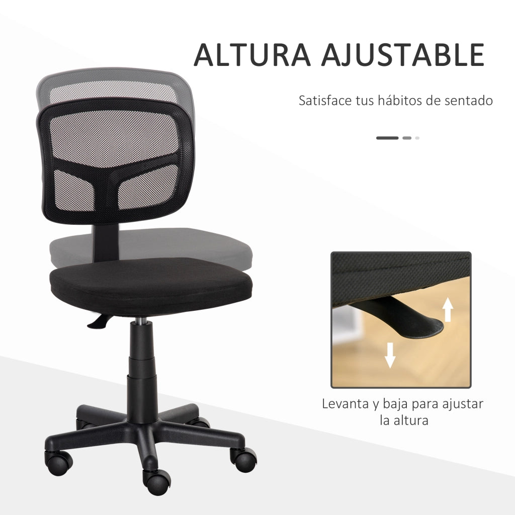 Sedia da Ufficio Ergonomica ¨C Xylo ¨C Girevole 360¡ã Schienale in Rete Altezza Regolabile Nero 43x48x77,5-89,5 cm