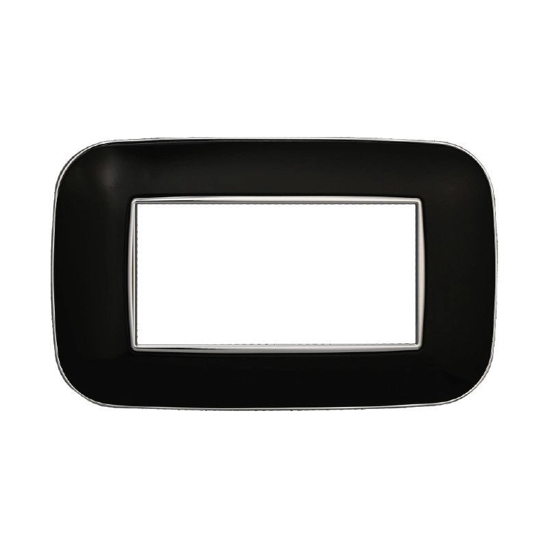 Placca Orbis Serie Moon 4P Colore Nero Compatibile Con Bticino Axolute