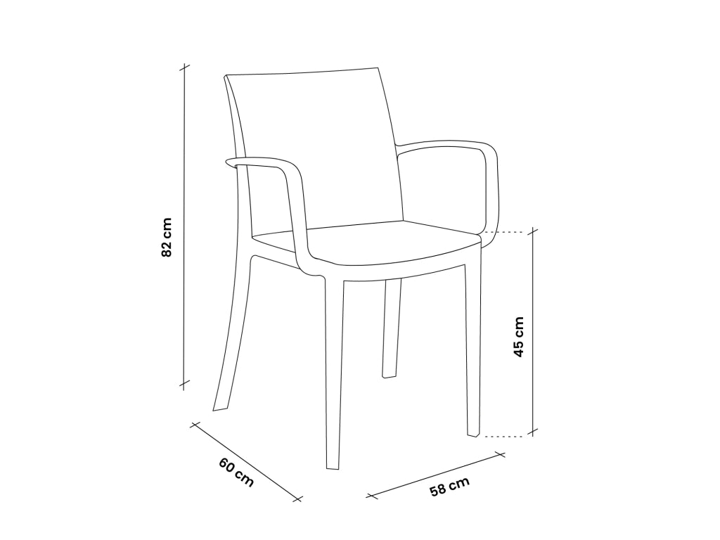 SEDIA IN POLIPROPILENE 'ARIA ARMCHAIR' grafite  - BICA
